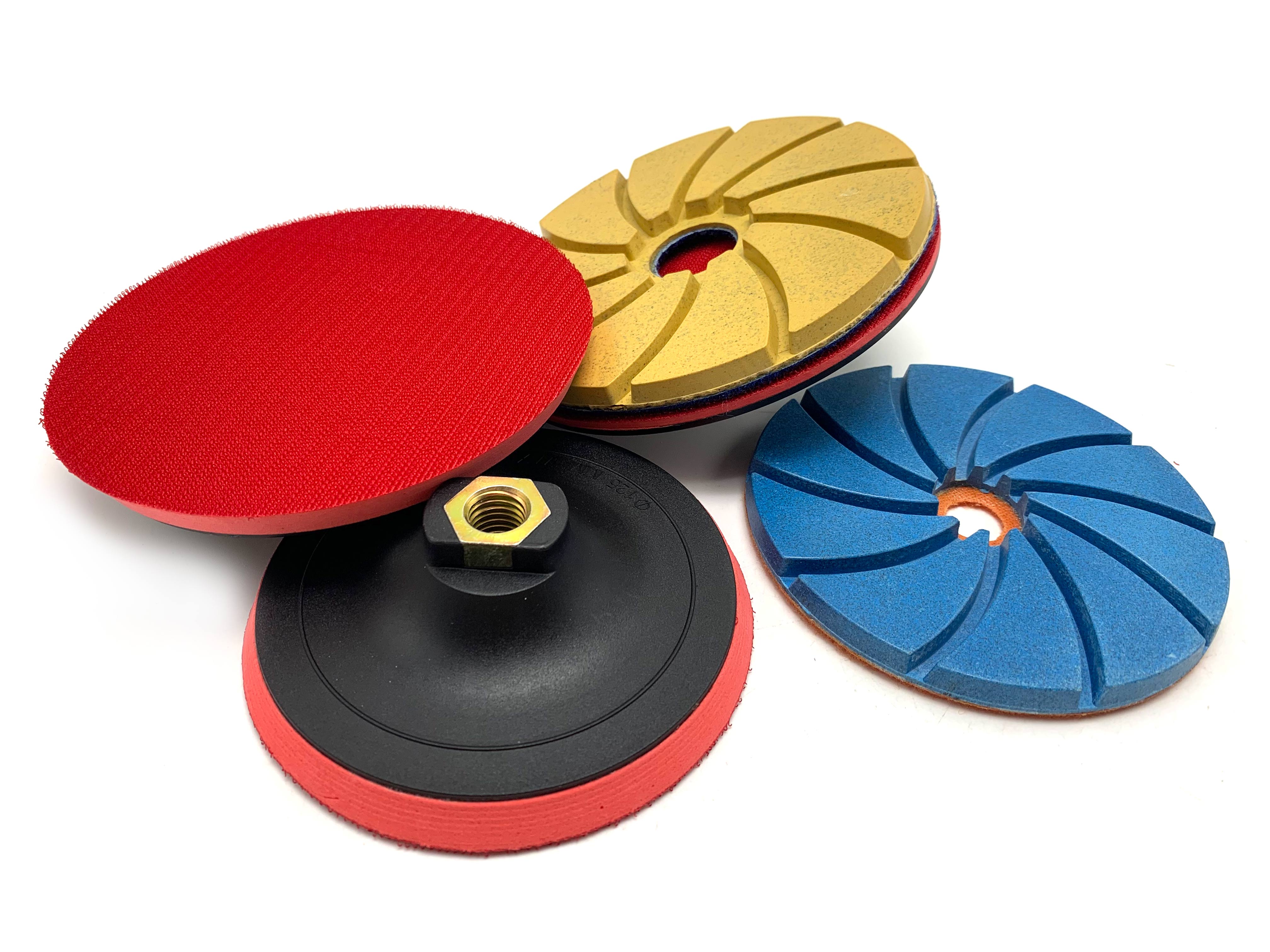 47Inch 100180mm M14 Rubber Hook And Loop plastic backing Pads for